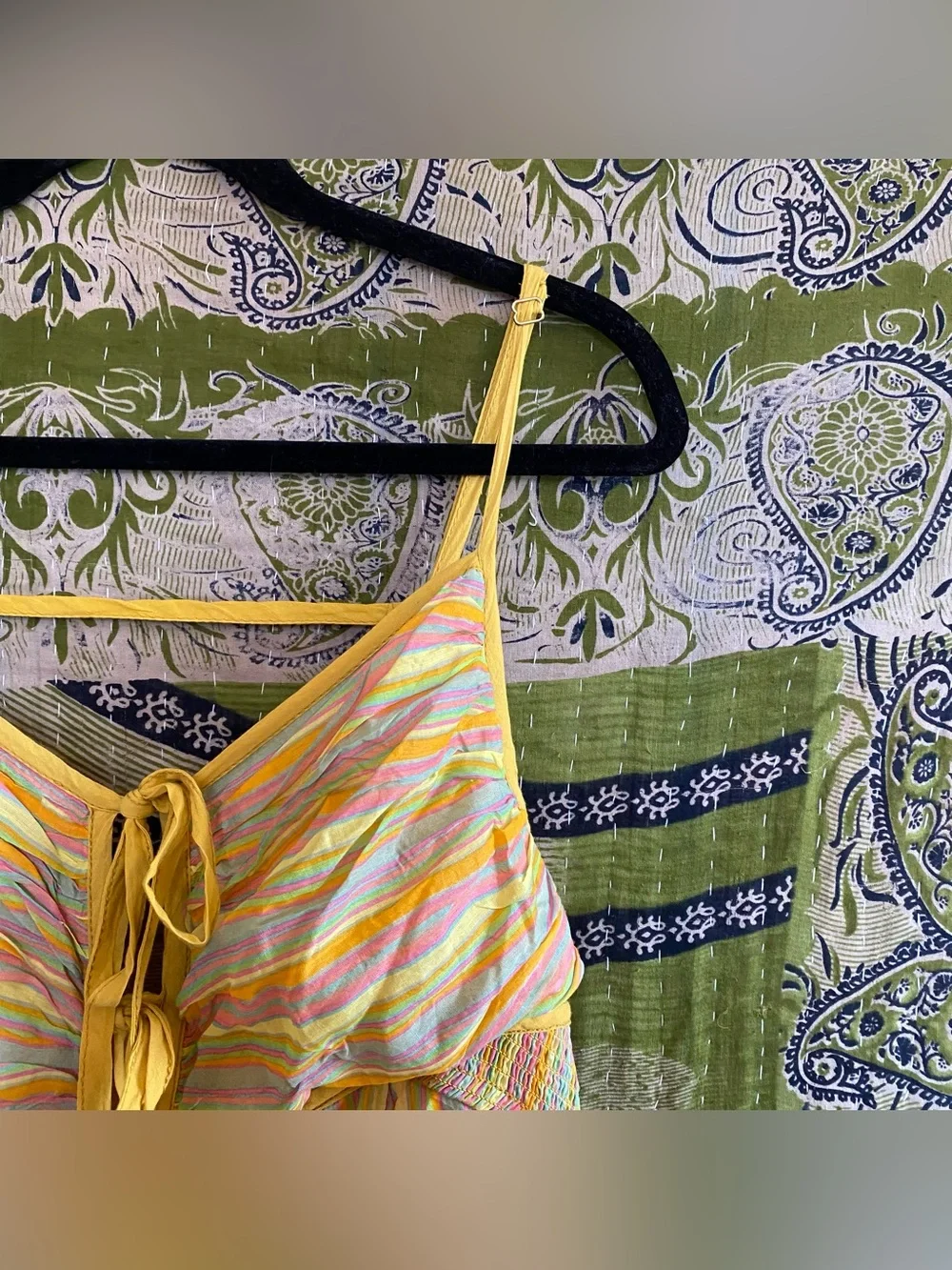Free People Citrus Combo Poplin Dream Weaver Boho Maxi Dress Size Extra Large - Picture 6 of 16